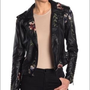 Blanknyc Floral Leather Jacket